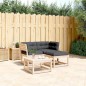 vidaXL 3-tlg. Garten-Sofagarnitur mit Kissen Massivholz Kiefer vidaXL 3-tlg. Garten-Sofagarnitur mit Kissen Massivholz Kiefer