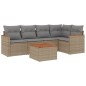 vidaXL 6-tlg. Garten-Sofagarnitur mit Kissen Beige Poly Rattan vidaXL 6-tlg. Garten-Sofagarnitur mit Kissen Beige Poly Rattan