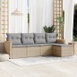 vidaXL 5-tlg. Garten-Sofagarnitur mit Kissen Beige Poly Rattan vidaXL 5-tlg. Garten-Sofagarnitur mit Kissen Beige Poly Rattan