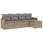 vidaXL 5-tlg. Garten-Sofagarnitur mit Kissen Beige Poly Rattan vidaXL 5-tlg. Garten-Sofagarnitur mit Kissen Beige Poly Rattan