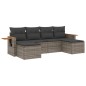 vidaXL 6-tlg. Garten-Sofagarnitur mit Kissen Grau Poly Rattan vidaXL 6-tlg. Garten-Sofagarnitur mit Kissen Grau Poly Rattan