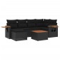 vidaXL 7-tlg. Garten-Sofagarnitur mit Kissen Schwarz Poly Rattan vidaXL 7-tlg. Garten-Sofagarnitur mit Kissen Schwarz Poly Rattan