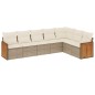 vidaXL 7-tlg. Garten-Sofagarnitur mit Kissen Beige Poly Rattan vidaXL 7-tlg. Garten-Sofagarnitur mit Kissen Beige Poly Rattan