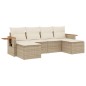 vidaXL 6-tlg. Garten-Sofagarnitur mit Kissen Beige Poly Rattan vidaXL 6-tlg. Garten-Sofagarnitur mit Kissen Beige Poly Rattan