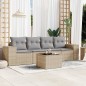vidaXL 5-tlg. Garten-Sofagarnitur mit Kissen Beige Poly Rattan vidaXL 5-tlg. Garten-Sofagarnitur mit Kissen Beige Poly Rattan