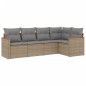 vidaXL 5-tlg. Garten-Sofagarnitur mit Kissen Beige Poly Rattan vidaXL 5-tlg. Garten-Sofagarnitur mit Kissen Beige Poly Rattan