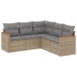 vidaXL 5-tlg. Garten-Sofagarnitur mit Kissen Beige Poly Rattan vidaXL 5-tlg. Garten-Sofagarnitur mit Kissen Beige Poly Rattan