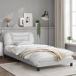 vidaXL Bettgestell mit Kopfteil Weiß 100x200 cm Kunstleder vidaXL Bettgestell mit Kopfteil Weiß 100x200 cm Kunstleder
