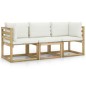 3-Sitzer-Gartensofa mit Creme Kissen 3-Sitzer-Gartensofa mit Creme Kissen