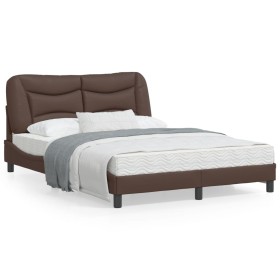 vidaXL Bettgestell mit Kopfteil Braun 140x200 cm Kunstleder
