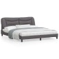 vidaXL Bettgestell mit Kopfteil Grau 180x200 cm Kunstleder vidaXL Bettgestell mit Kopfteil Grau 180x200 cm Kunstleder
