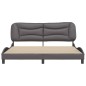 vidaXL Bettgestell mit Kopfteil Grau 180x200 cm Kunstleder vidaXL Bettgestell mit Kopfteil Grau 180x200 cm Kunstleder