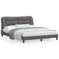 vidaXL Bettgestell mit Kopfteil Grau 160x200 cm Kunstleder vidaXL Bettgestell mit Kopfteil Grau 160x200 cm Kunstleder