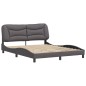 vidaXL Bettgestell mit Kopfteil Grau 160x200 cm Kunstleder vidaXL Bettgestell mit Kopfteil Grau 160x200 cm Kunstleder