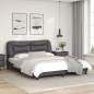 vidaXL Bettgestell mit Kopfteil Grau 160x200 cm Kunstleder vidaXL Bettgestell mit Kopfteil Grau 160x200 cm Kunstleder