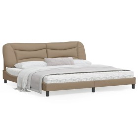 vidaXL Bettgestell mit Kopfteil Cappuccino-Braun 200x200 cm Kunstleder