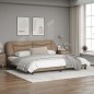 vidaXL Bettgestell mit Kopfteil Cappuccino-Braun 200x200 cm Kunstleder vidaXL Bettgestell mit Kopfteil Cappuccino-Braun 200x200 cm Kunstleder