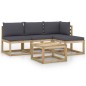 5-tlg. Garten-Lounge-Set mit Anthrazit Kissen 5-tlg. Garten-Lounge-Set mit Anthrazit Kissen