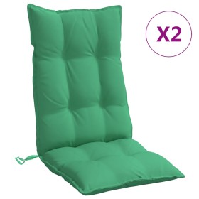 vidaXL Hochlehner-Auflagen 2 Stk. Grün Oxford-Gewebe