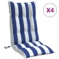 vidaXL Hochlehner-Auflagen 4 Stk. Blau & Weiß Gestreift Oxford-Gewebe vidaXL Hochlehner-Auflagen 4 Stk. Blau & Weiß Gestreift Oxford-Gewebe