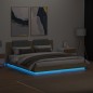 vidaXL Bettgestell mit Kopfteil & LED-Leuchten Sonoma-Eiche 160x200 cm vidaXL Bettgestell mit Kopfteil & LED-Leuchten Sonoma-Eiche 160x200 cm