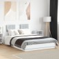 vidaXL Bettgestell mit Kopfteil und LED-Beleuchtung Weiß 150x200 cm vidaXL Bettgestell mit Kopfteil und LED-Beleuchtung Weiß 150x200 cm