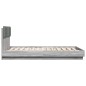 vidaXL Bettgestell mit Kopfteil und LED-Leuchten Grau Sonoma 150x200cm vidaXL Bettgestell mit Kopfteil und LED-Leuchten Grau Sonoma 150x200cm