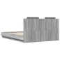 vidaXL Bettgestell mit Kopfteil und LED-Leuchten Grau Sonoma 140x200cm vidaXL Bettgestell mit Kopfteil und LED-Leuchten Grau Sonoma 140x200cm