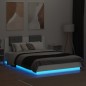 vidaXL Bettgestell mit Kopfteil und LED-Leuchten Weiß 120x200 cm vidaXL Bettgestell mit Kopfteil und LED-Leuchten Weiß 120x200 cm