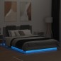 vidaXL Bettgestell mit Kopfteil und LED-Leuchten Grau Sonoma 120x200cm vidaXL Bettgestell mit Kopfteil und LED-Leuchten Grau Sonoma 120x200cm