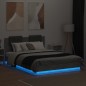 vidaXL Bettgestell mit Kopfteil und LED-Leuchten Betongrau 120x200 cm vidaXL Bettgestell mit Kopfteil und LED-Leuchten Betongrau 120x200 cm