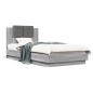 vidaXL Bettgestell mit Kopfteil und LED-Leuchten Grau Sonoma 100x200cm vidaXL Bettgestell mit Kopfteil und LED-Leuchten Grau Sonoma 100x200cm
