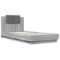 vidaXL Bettgestell mit Kopfteil und LED-Leuchten Grau Sonoma 100x200cm vidaXL Bettgestell mit Kopfteil und LED-Leuchten Grau Sonoma 100x200cm