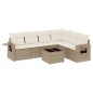 vidaXL 7-tlg. Garten-Sofagarnitur mit Kissen Beige Poly Rattan vidaXL 7-tlg. Garten-Sofagarnitur mit Kissen Beige Poly Rattan