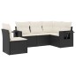 vidaXL 5-tlg. Garten-Sofagarnitur mit Kissen Schwarz Poly Rattan vidaXL 5-tlg. Garten-Sofagarnitur mit Kissen Schwarz Poly Rattan