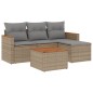 vidaXL 5-tlg. Garten-Sofagarnitur mit Kissen Beige Poly Rattan vidaXL 5-tlg. Garten-Sofagarnitur mit Kissen Beige Poly Rattan