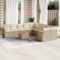 vidaXL 11-tlg. Garten-Sofagarnitur mit Kissen Beige Poly Rattan vidaXL 11-tlg. Garten-Sofagarnitur mit Kissen Beige Poly Rattan