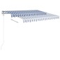vidaXL Markise Manuell Einziehbar mit LED 3x2,5 m Blau und Weiß vidaXL Markise Manuell Einziehbar mit LED 3x2,5 m Blau und Weiß