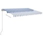 vidaXL Markise Manuell Einziehbar mit LED 300x250 cm Blau und Weiß vidaXL Markise Manuell Einziehbar mit LED 300x250 cm Blau und Weiß