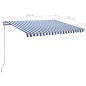 vidaXL Markise Manuell Einziehbar mit LED 300x250 cm Blau und Weiß vidaXL Markise Manuell Einziehbar mit LED 300x250 cm Blau und Weiß