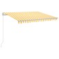 vidaXL Markise Manuell Einziehbar mit LED 300x250 cm Gelb und Weiß vidaXL Markise Manuell Einziehbar mit LED 300x250 cm Gelb und Weiß