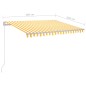 vidaXL Markise Manuell Einziehbar mit LED 300x250 cm Gelb und Weiß vidaXL Markise Manuell Einziehbar mit LED 300x250 cm Gelb und Weiß