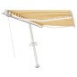vidaXL Markise Manuell Einziehbar mit LED 300x250 cm Gelb Weiß vidaXL Markise Manuell Einziehbar mit LED 300x250 cm Gelb Weiß