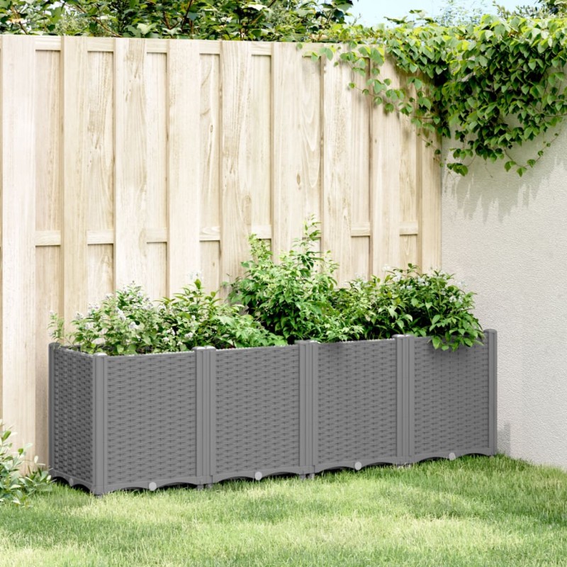 vidaXL Pflanzkübel Hellgrau 160x40x53 cm PP vidaXL Pflanzkübel Hellgrau 160x40x53 cm PP