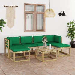 7-tlg. Garten-Lounge-Set mit Kissen Imprägniertes Kiefernholz