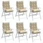 vidaXL Niedriglehner-Auflagen 6 Stk. Beige Oxford-Gewebe vidaXL Niedriglehner-Auflagen 6 Stk. Beige Oxford-Gewebe