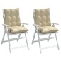 vidaXL Niedriglehner-Auflagen 2 Stk. Beige Oxford-Gewebe vidaXL Niedriglehner-Auflagen 2 Stk. Beige Oxford-Gewebe