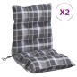 vidaXL Niedriglehner-Auflagen 2 Stk. Grau Karomuster Oxford-Gewebe vidaXL Niedriglehner-Auflagen 2 Stk. Grau Karomuster Oxford-Gewebe