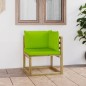 Garten-Ecksofa mit Kissen in Grün Imprägniertes Kiefernholz Garten-Ecksofa mit Kissen in Grün Imprägniertes Kiefernholz