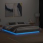 vidaXL Bettgestell mit LED Grau Sonoma 200x200 cm vidaXL Bettgestell mit LED Grau Sonoma 200x200 cm